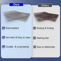KIKIBRO Stainless Steel Cooking Grill Grates 19.25″D x 30″W,