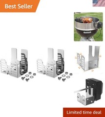Universal Stainless Steel Rotisserie Motor Bracket Set (2 Pcs) for Grills