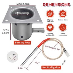 7-Hole Firepot & Hot Rod Igniter Kit Compatible with Traeger, Pit Boss, Camp …