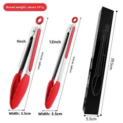 Silicone Kitchen Tongs for Cooking – 9+12 Inch Heat-Resistant Stainless Steel…