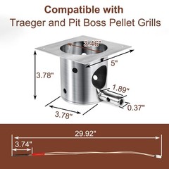 QuliMetal SUS304 Fire Burn Pot and Hot Rod Ignitor Kit, Induction Fan, 2.0 RP…