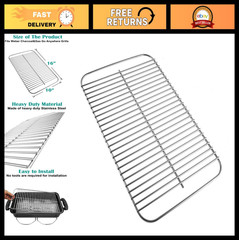 Stainless Steel Grill Grate 16″ x 10″ for Charcoal & Gas Grills, Replaces 70211,