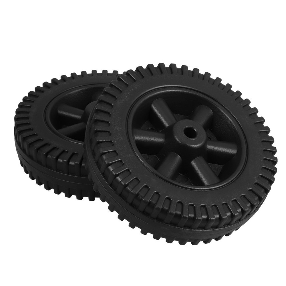 2Pcs Lightweight Durable Plastic Wheels for Grill Cart Bbq Replacement Kit Black