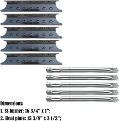 Parts Kit DG193 16 3/4 Inch Burner and Heat Plate for Master Forge 5 Burner Gas