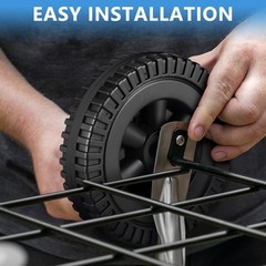 2Pcs Lightweight Durable Plastic Wheels for Grill Cart Bbq Replacement Kit Black