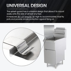 2 Packs Stainless Steel 20-1/2″ W x 18″ H Universal Side Splash Guard Commercial
