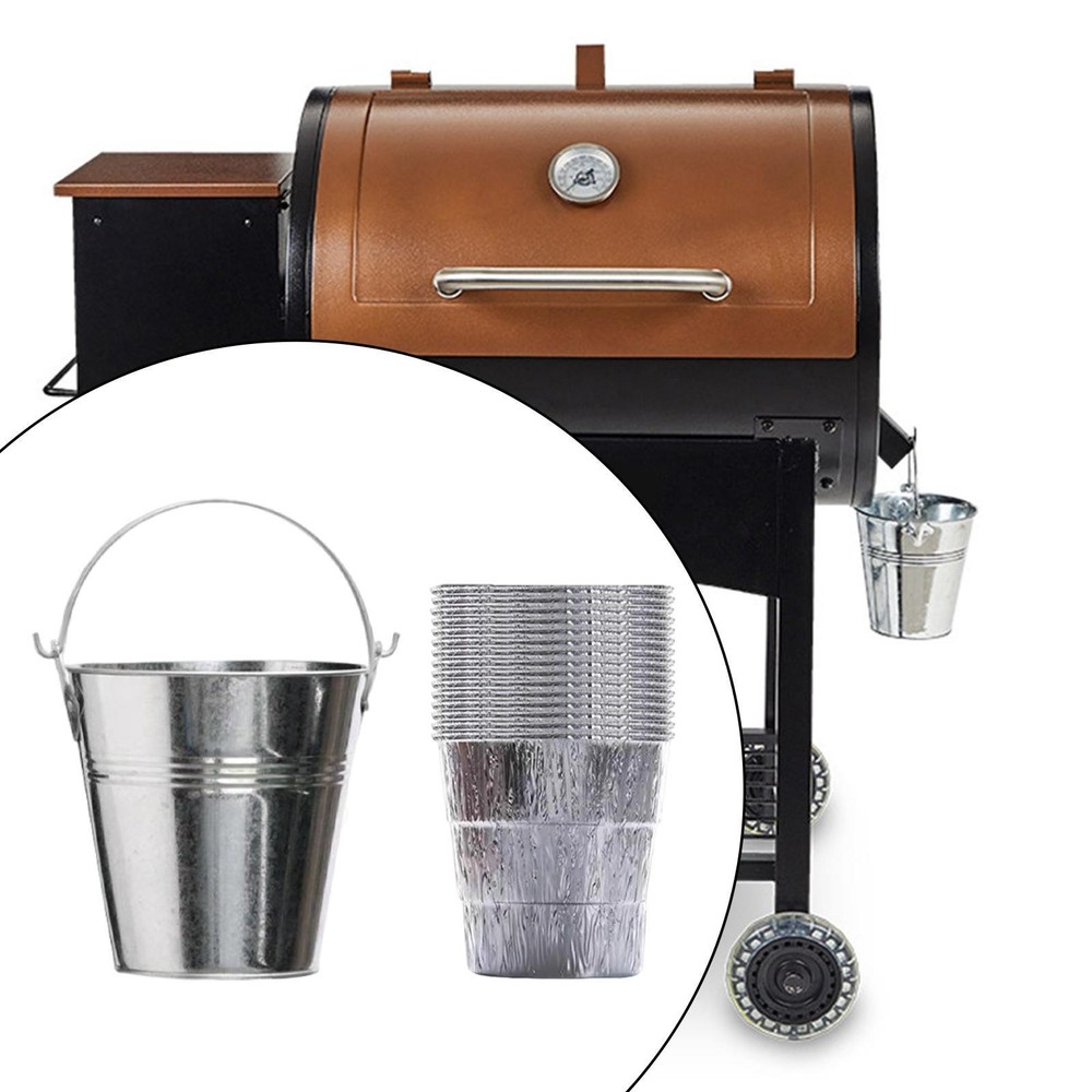 Grill Bucket for Grease Grill Accessory with Tin Foil Bucket Easily Install