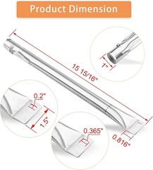 Grill Burner Tube, 4 PC Universal Stainless Steel Pipe Tube BBQ Gas Repair Parts