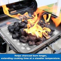 2 Pack Carbon Steel Ash Pan for Americana Charcoal Grill Replacement Parts