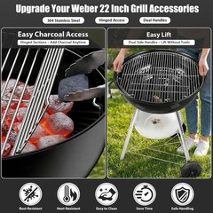 22″ Stainless Steel Grill Grate Replacement for 22″ Charcoal Grills – Fits Kettl