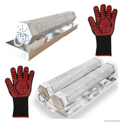 Smoke Tube 2 Pack 12 Inch Pellet Smoker Stainless Steel Tray Cold Hot Smoking