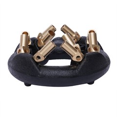 Natural Gas 10 Tips Jet Burner Round Cast Iron Brass 80000 BTU/Hour Height 65 mm