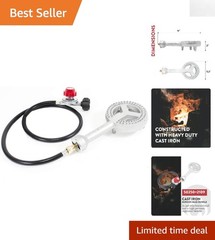 Manual Control Cast Iron Burner Head with 0-20 PSI Regulator for Propane