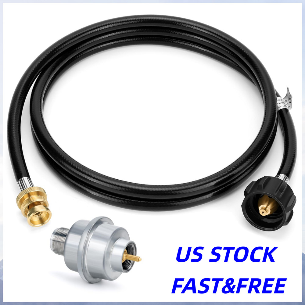 Universal Propane Fuel Filter & 6FT Propane Adapter Hose to 5-40lb Propane Tanks