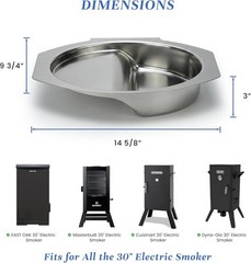 Water Pan Replacement for Masterbuilt 30 Inch Electric Smoker, Replaces Part 900