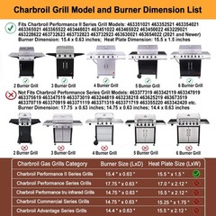 15.4″ Grill Burner Kit for Charbroil Performance II 5 6 Burner Grills Heat