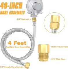 Durable 4FT Propane Extension Hose with Solid Brass Fittings – Ideal for Grills