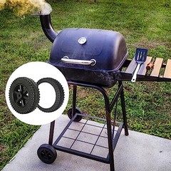 G206-0025-W1 Plastic Wheel Replacement Parts for Grill Wheels, 2pcs With black
