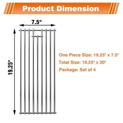4Pack 19 1/4in Stainless Steel Cooking Grid Grates for Bull BBQ 16517
