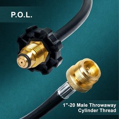 18FT Propane Hose Adapter 1lb Appliance to 5-100lb Tank BBQ Grill Heater