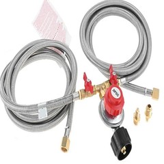 0-20 PSI Adjustable Propane Regulator with Hose For 5lb-20lb Propane Tanks