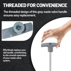 (2-Pack, Grey RV Waste Valve Handle Acrylonitrile Butadiene Styrene (ABS)