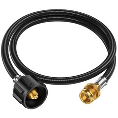 4ft Propane Hose Adapter 1lb to 20lb，Propane 4 Feet Updated, Black