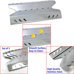 3-Pack Grill Repair Kit Burners & Heat Plates 15 1/2”x16” Stainless Steel Set