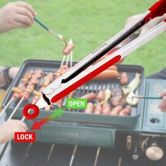 Silicone Kitchen Tongs for Cooking – 9+12 Inch Heat-Resistant Stainless Steel…