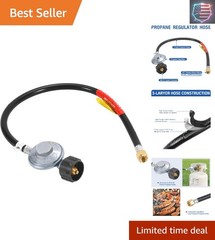 6 Feet Low Pressure Propane Regulator with Certified LPG Hose Most LP Gas Gr…