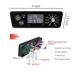 Digital Thermostat Kit with LCD Display for Pellet Grill Smoker, Includes Meat P