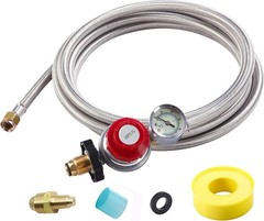 10FT High Pressure Propane Regulator – Durable Hose with Safety Gauge Included
