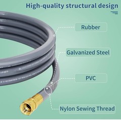 Upgraded 48 Feet 1/2 Inch Natural Gas Hose Propane Hose Extension Kit with Quick