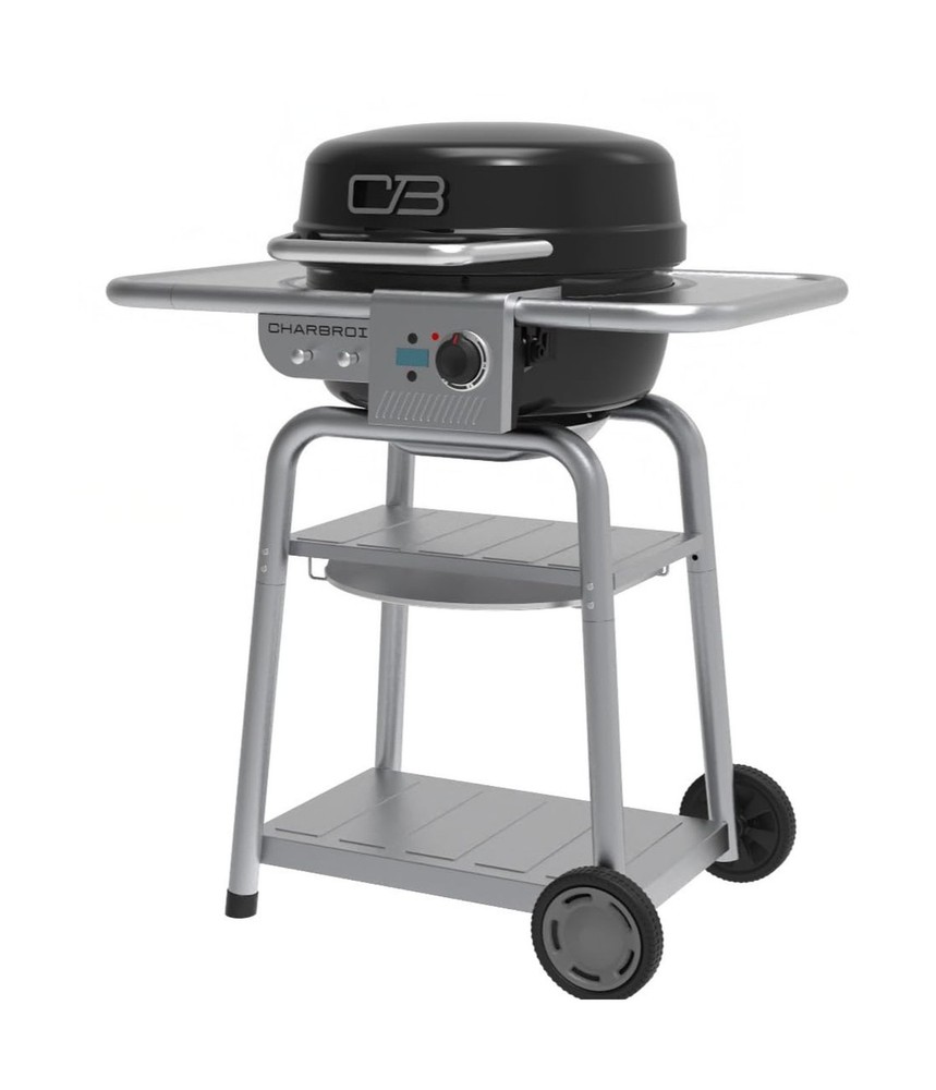 3-in-1 Dual Fuel Grill & Griddle w/ Charcoal Mode, Black