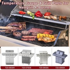 Grill Lid Thermometer Replacement Parts for Nexgrill 4 Burner 720-0830H, BBQ …