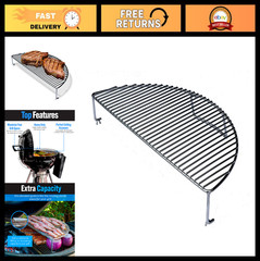 Elevated Cooking Grate for Weber Grills – Heavy Duty Stainless Steel, Extra Gril