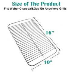 Stainless Steel Grill Grate for Weber Go-Anywhere Charcoal and Gas Grill,16″x10″