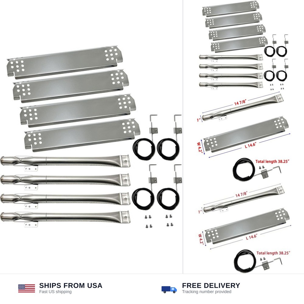 Parts DG262 Grill Burner 14 7/8″, Heat Plates 14.6″ x 4.2″, Igniter Kit fits …