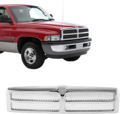 Grille Grill Chrome Honeycomb Mesh Insert Compatible with 1994-2002 DODGE Ram 15