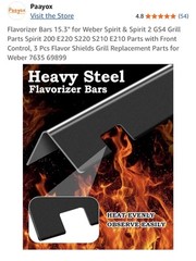 5 15.3″ Flavorizer Bars for Weber Spirit I & II 310 320 330 Front-Mounted