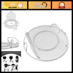 Double-Sided Hinged Cooking Grate for 22″ Charcoal Kettle Grills – BBQ Replaceme