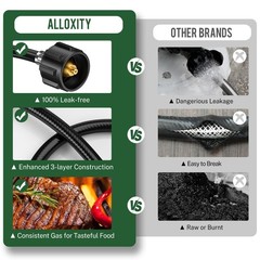 4ft Propane Hose Adapter 1lb to 20lb，Propane 4 Feet Updated, Black