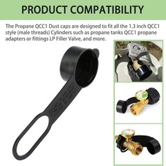 2Pcs Propane Tank Cap Set | 1.32in ID Dust Covers with Straps for Safety