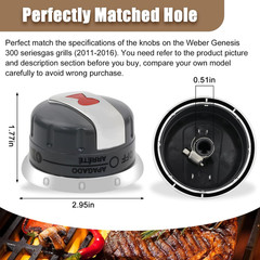 88848 Gas Grill Burner Knobs for Weber Genesis 300 Series E-310 E-320 E-330