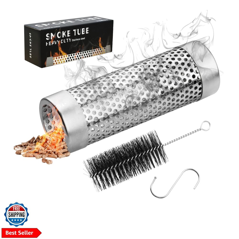 Smoke Tube for Pellet Grill, 5 Hours of Billowing Smoke, Stainless Steel Pell…