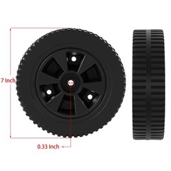G437-0037-W1 Grill Wheels Replacement Parts for 7 inches, Black Blow Molded