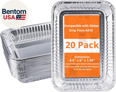 20 Pack Grill Drip Pans, Compatible with Weber 6415 Grill Accessories, Genesis,