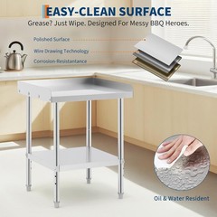 Equipment Grill Stand Table 12x24x30 Inch Stainless Steel NSF Certified 400 Lbs