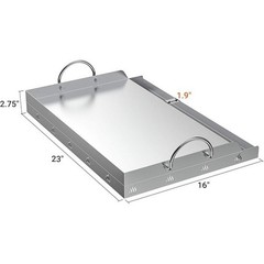 Stainless Steel Griddle Gas Grill Even Heat Detachable Handles Cooking Accessory