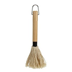 Wooden Handle For Grilling Basting Mop with 6 Extra Brushes for Optimal Grip